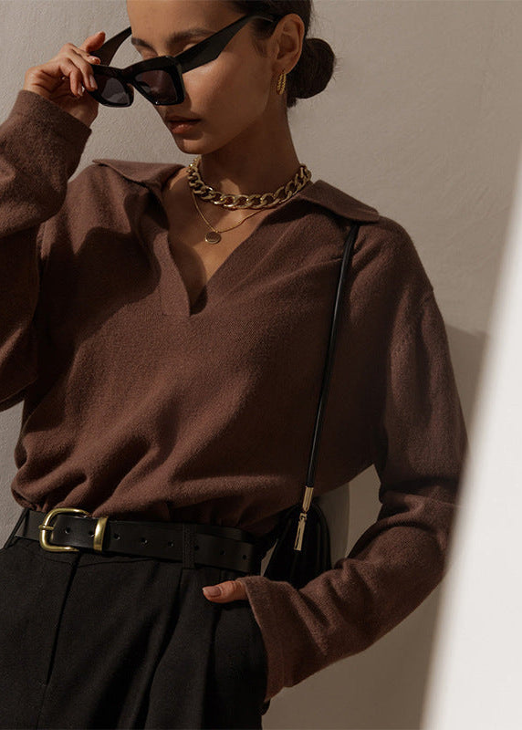 Adele - Soft Knit Polo Sweater