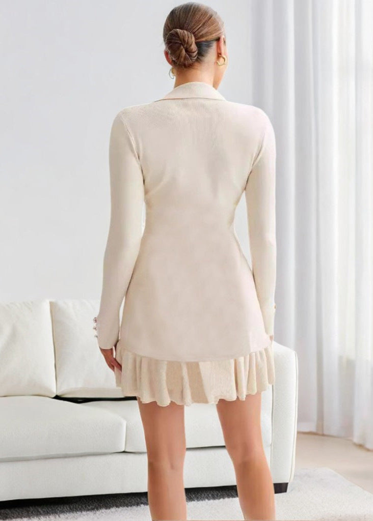 Celeste - Contrast Trim Knit Dress