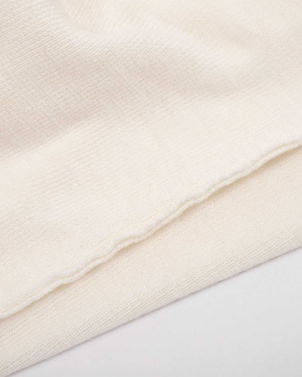 Off-The-Shoulder Bateau Neck Long-Sleeved Sweater