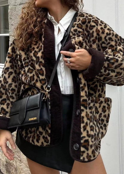 Chic Animal Print  Loose Jacket