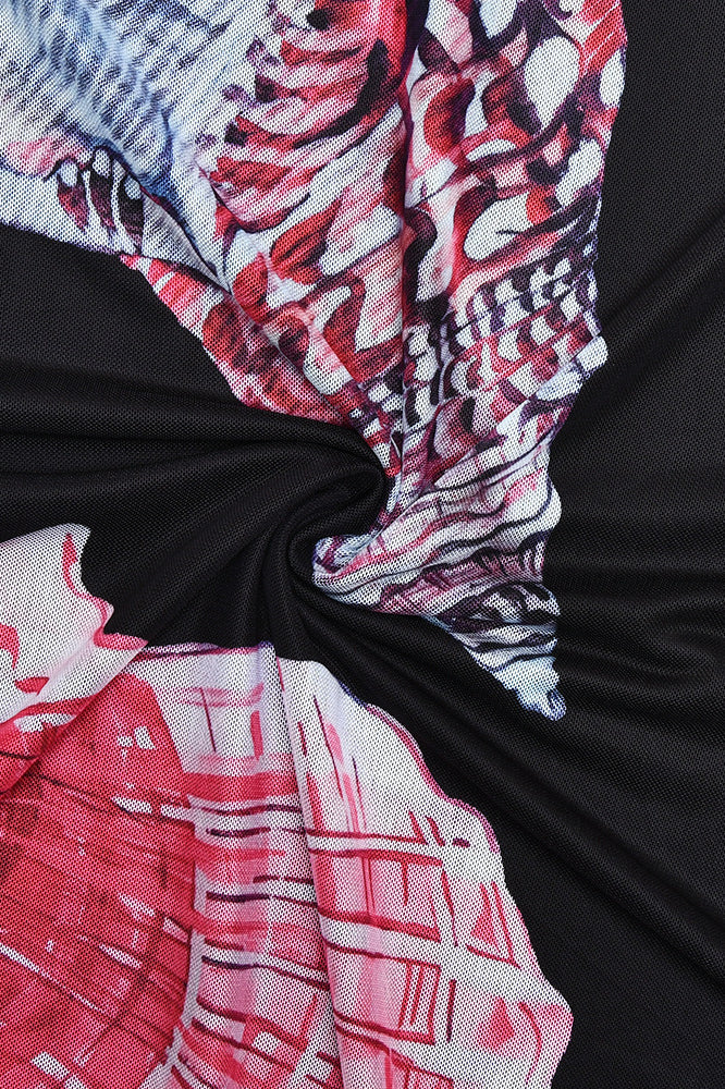 Halter Neck Floral Bodycon Maxi Dress