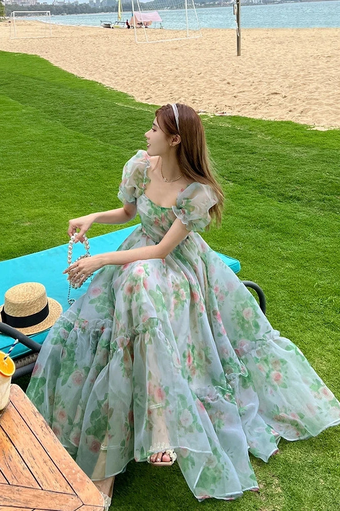 Vintage Evening Maxi Floral Dress