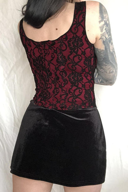 Gothic Lace Contrast Bustier Corset