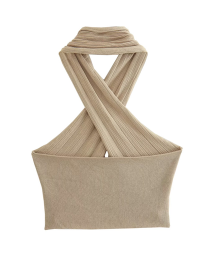 Crossover Knit Skirt Set