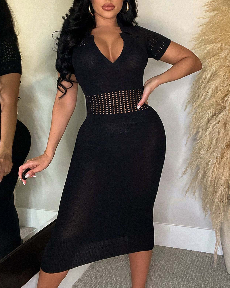 Knitted Hollow Slim Dress