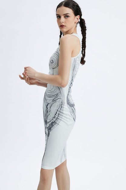 Casual Artistic Tee Mini Dress