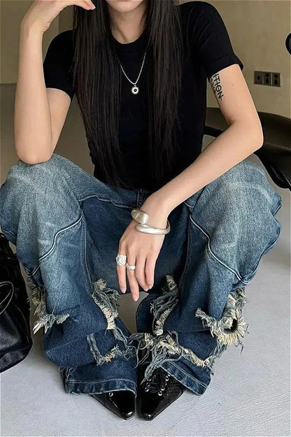 Y2K Distressed Claw Marks Jeans