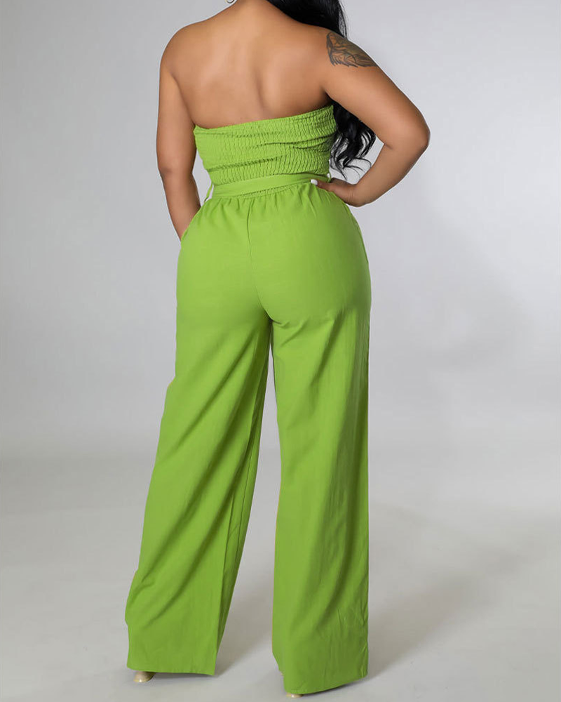 Tube Top High Waist Jumpsuit