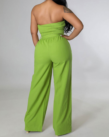 Tube Top High Waist Jumpsuit