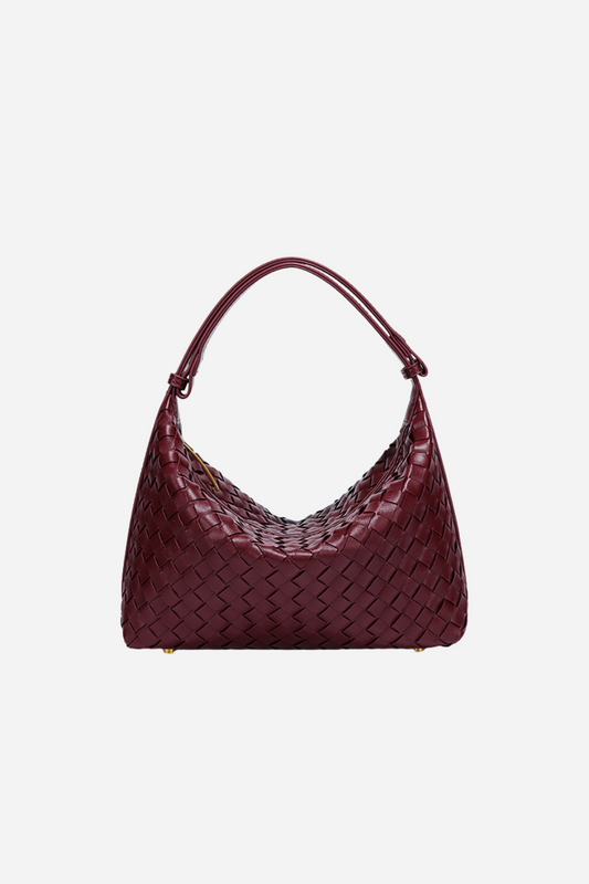 Bolso hobo de cuero tejido 