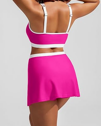 Suspenders Split Type Swimsuit