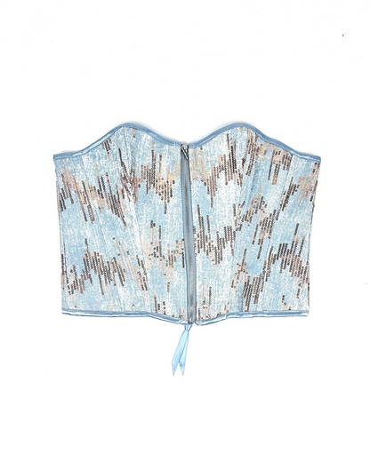 Sequins Denim Corset