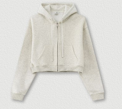 Conjunto deportivo de dos piezas de marca con abrigo corto y cremallera de otoño para hombre y mujer.