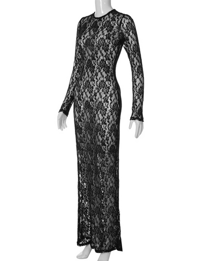 Hollow Lace Maxi Dress