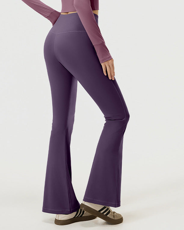 High Waist Hip Lift Flared Nude Yoga Pants