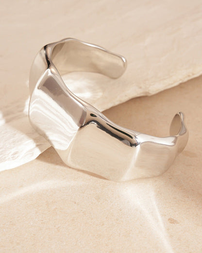 Wide Metal Geometric Bracelet