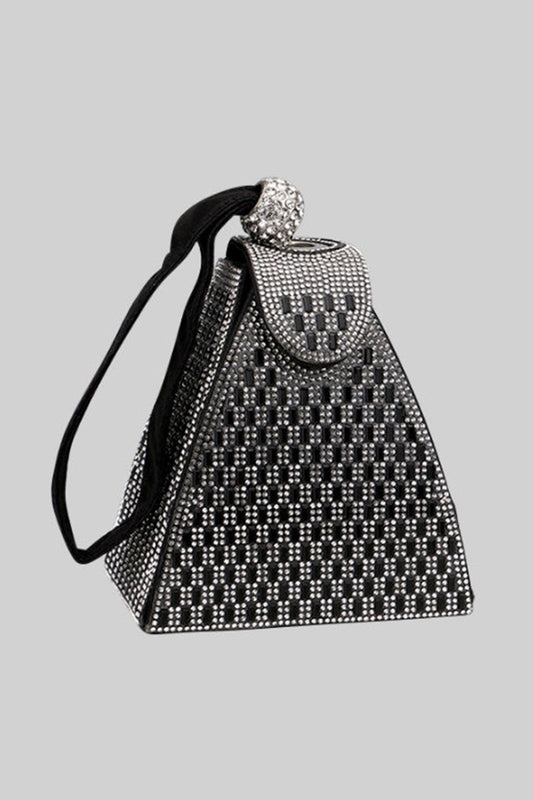 Rhinestone-embellished Pyramid Handbag