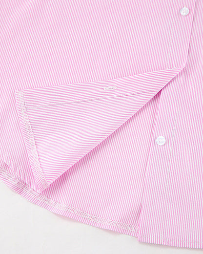 Contrast Striped Loose Casual Shirt