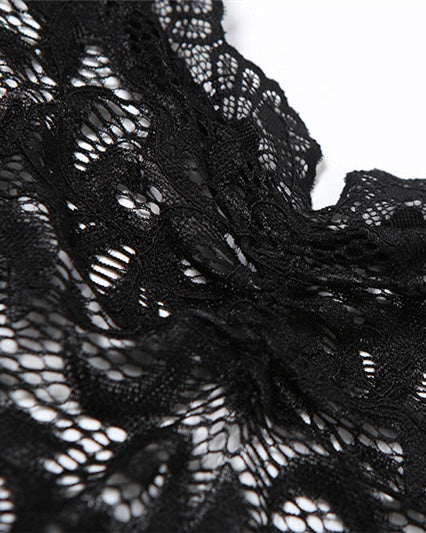 Lace Hollow See-Through Leggings Set