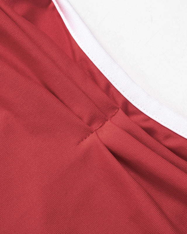 Contrast Color Sleeveless Square Neck Pleated Camisole