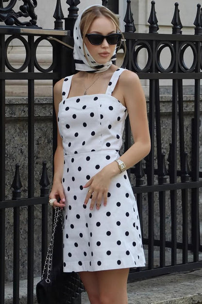 Polka Dot Cami High-Waist Mini Dress