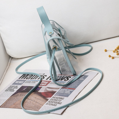 Bolso bandolera transparente informal de moda