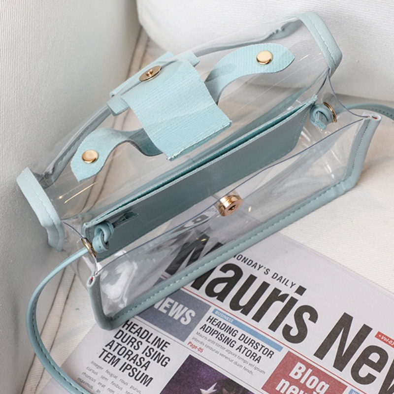 Bolso bandolera transparente informal de moda