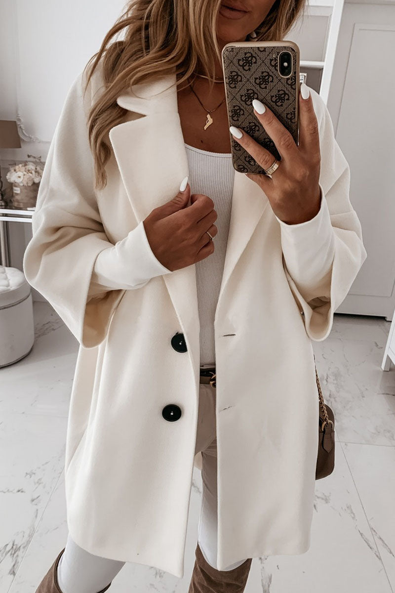 Prendas de abrigo informales de moda para adultos, con botones lisos y cuello vuelto (4 colores)