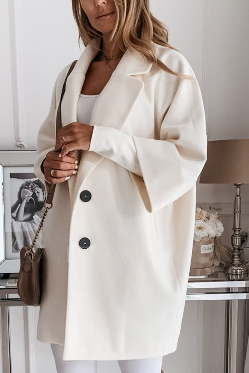 Prendas de abrigo informales de moda para adultos, con botones lisos y cuello vuelto (4 colores)