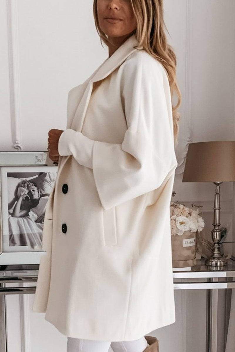 Prendas de abrigo informales de moda para adultos, con botones lisos y cuello vuelto (4 colores)