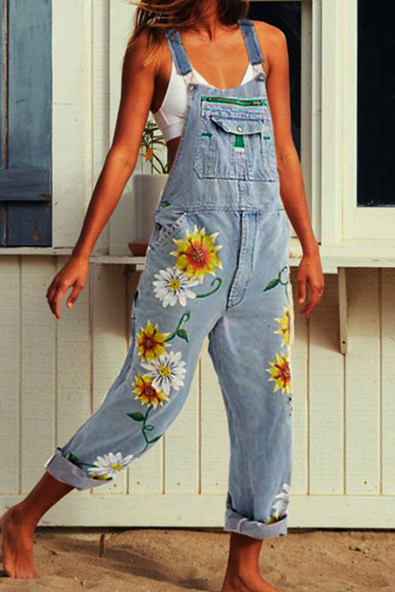 Moda Casual Estampado Suelto Denim