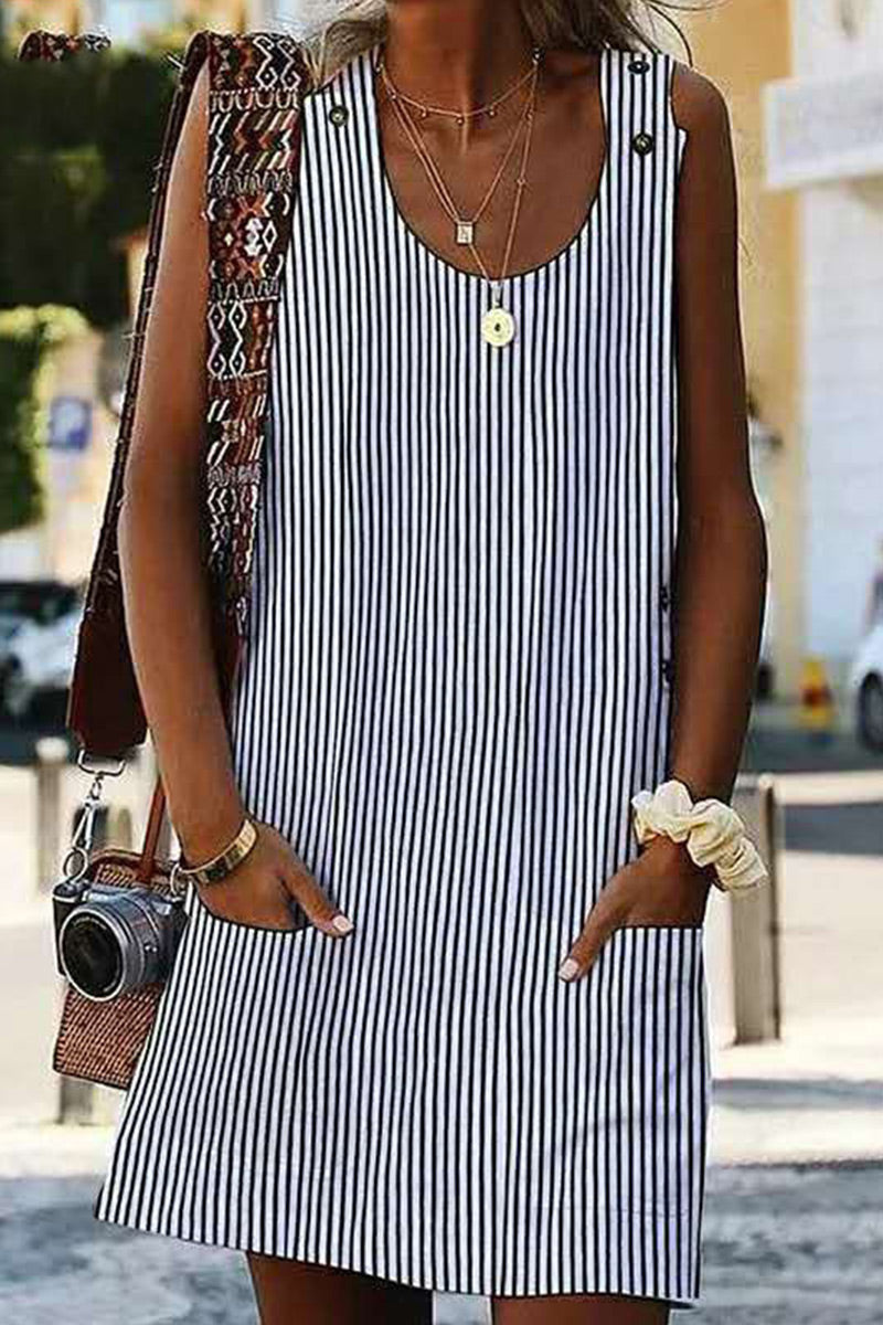 Vestidos de moda estilo británico con rayas y patchwork (4 colores)