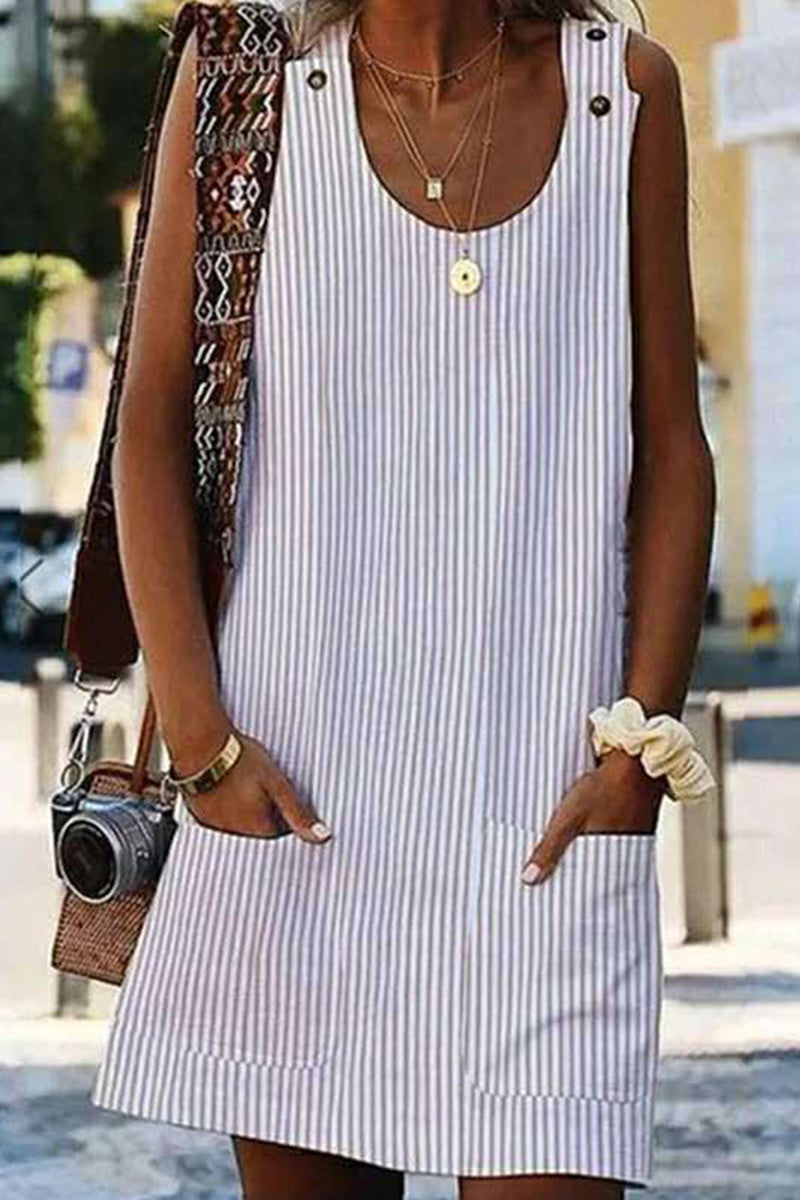 Vestidos de moda estilo británico con rayas y patchwork (4 colores)