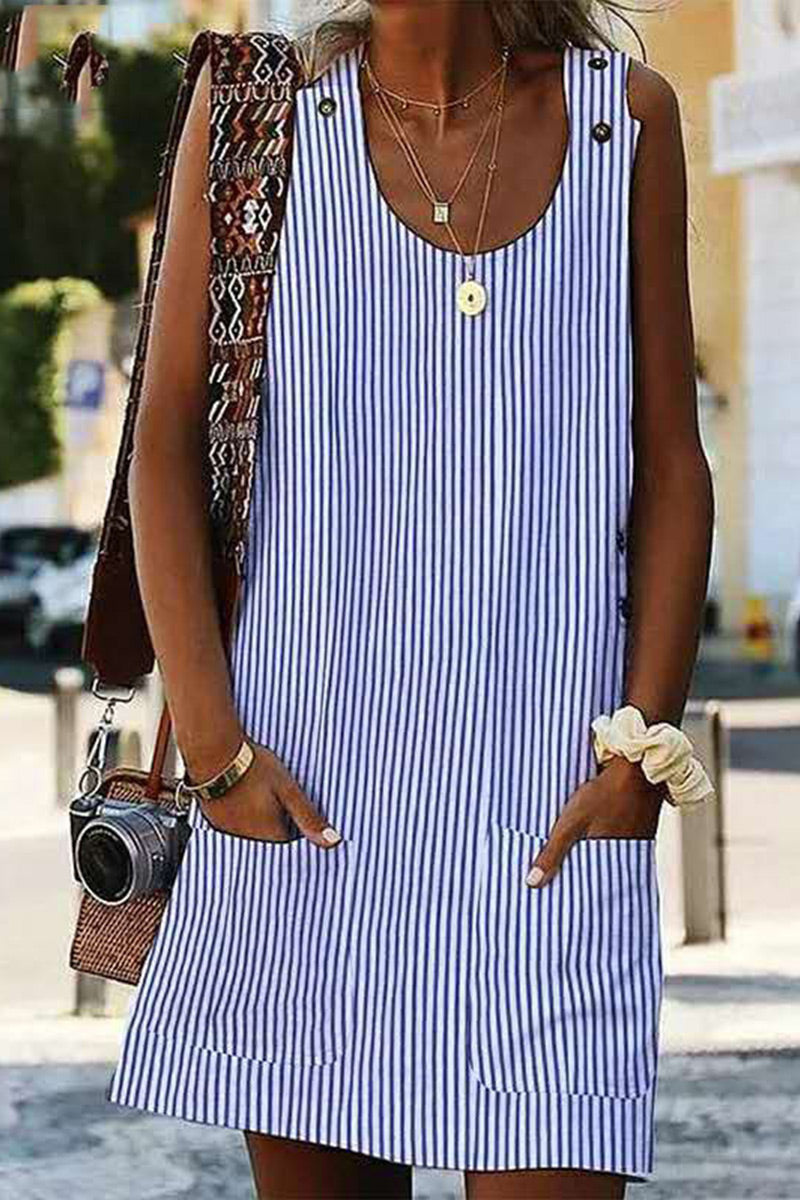 Vestidos de moda estilo británico con rayas y patchwork (4 colores)