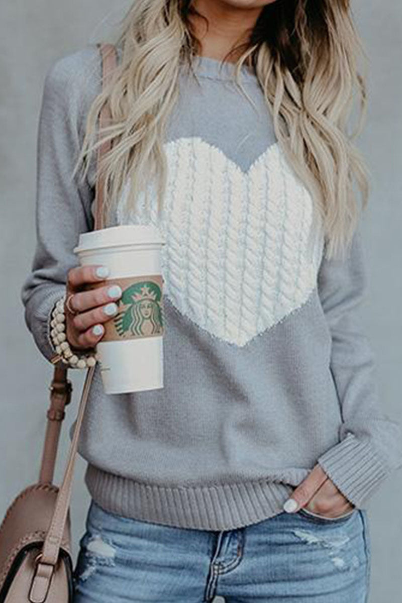 Suéteres de cintura media con cuello redondo y estampado urbano (3 colores)