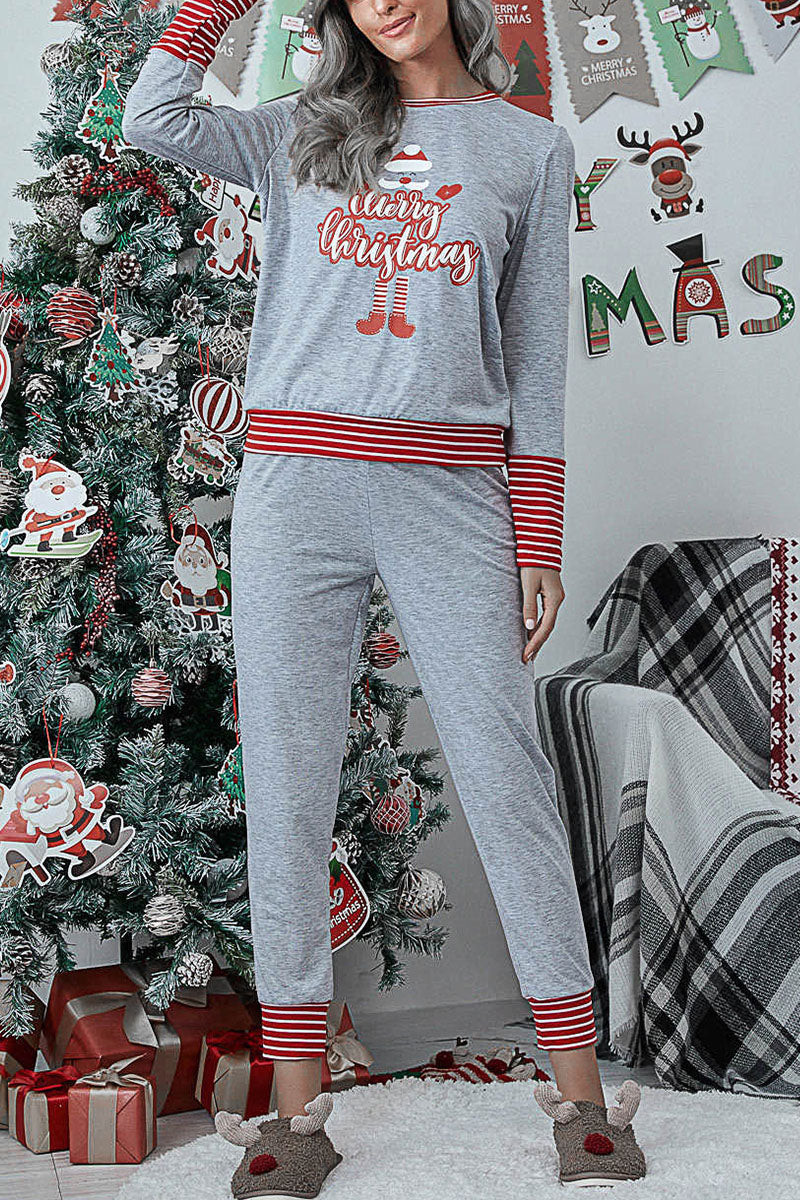 Conjunto de dos piezas con cuello redondo y estampado de patchwork de Fashion Living