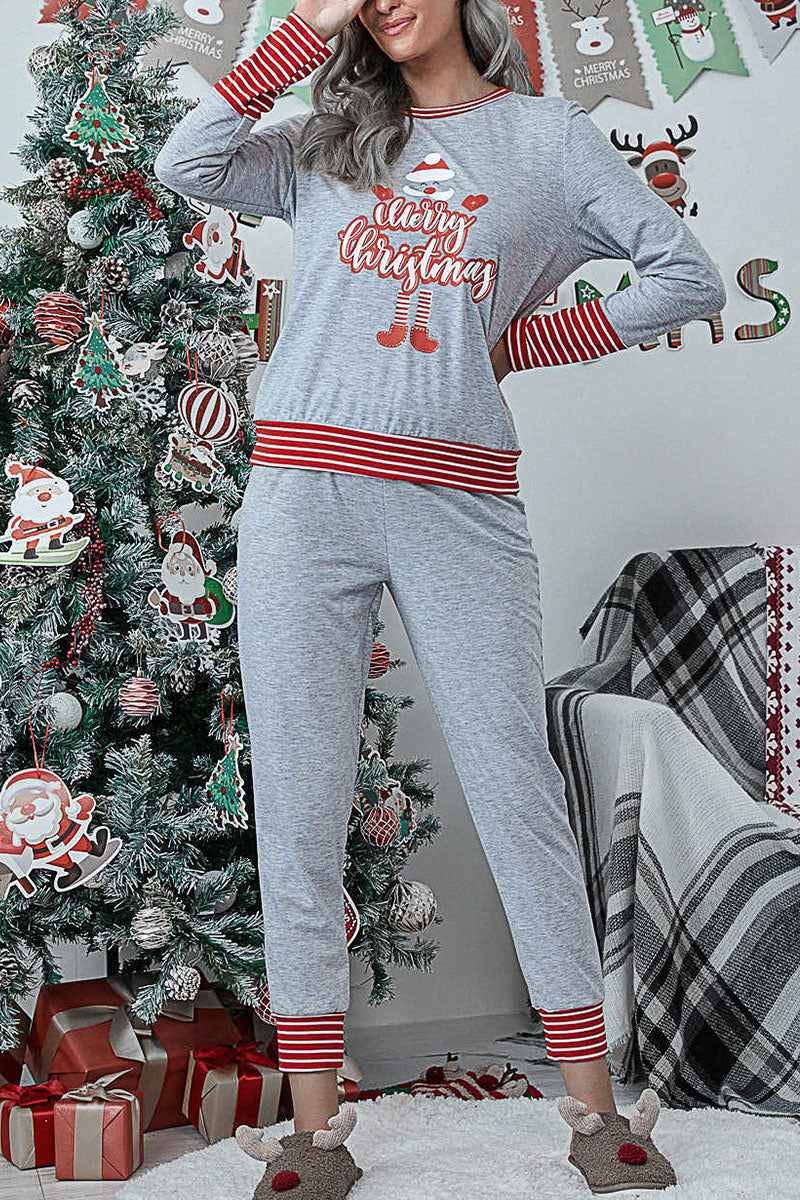 Conjunto de dos piezas con cuello redondo y estampado de patchwork de Fashion Living (5 colores)