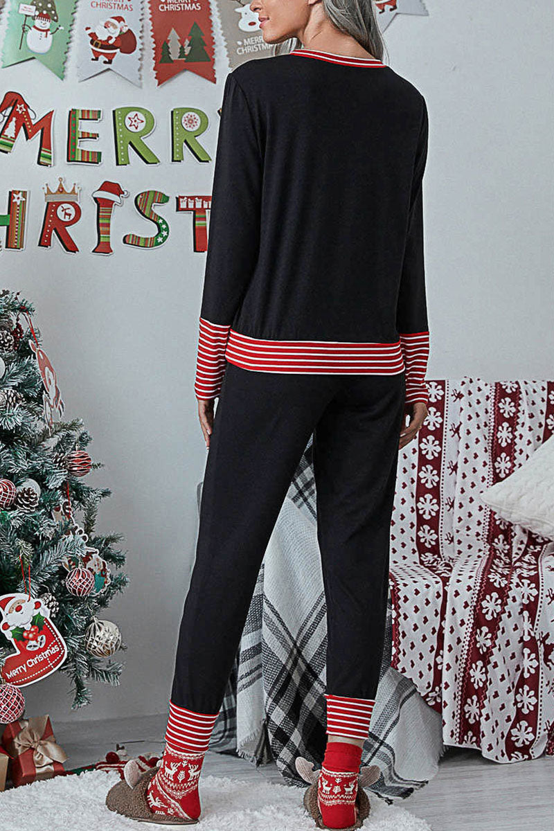 Conjunto de dos piezas con cuello redondo y estampado de patchwork de Fashion Living (5 colores)