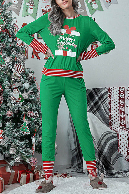 Conjunto de dos piezas con cuello redondo y estampado de patchwork de Fashion Living (5 colores)