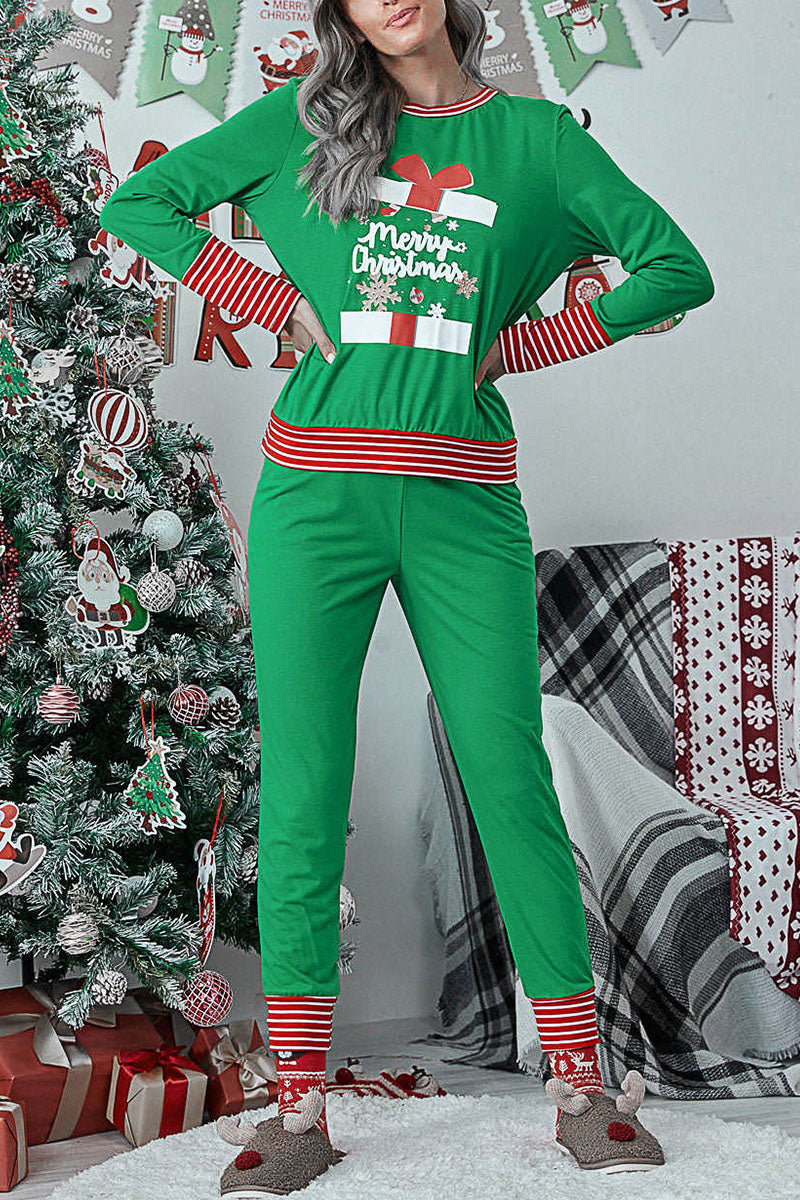 Conjunto de dos piezas con cuello redondo y estampado de patchwork de Fashion Living