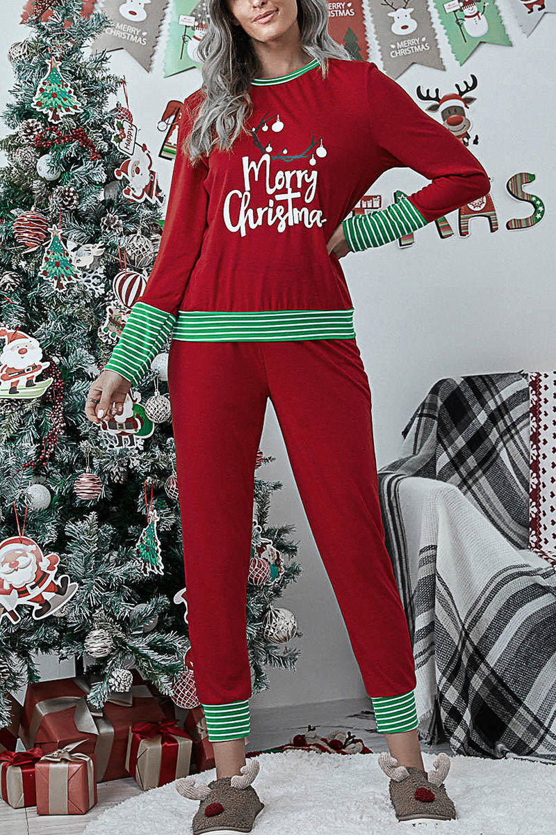 Conjunto de dos piezas con cuello redondo y estampado de patchwork de Fashion Living