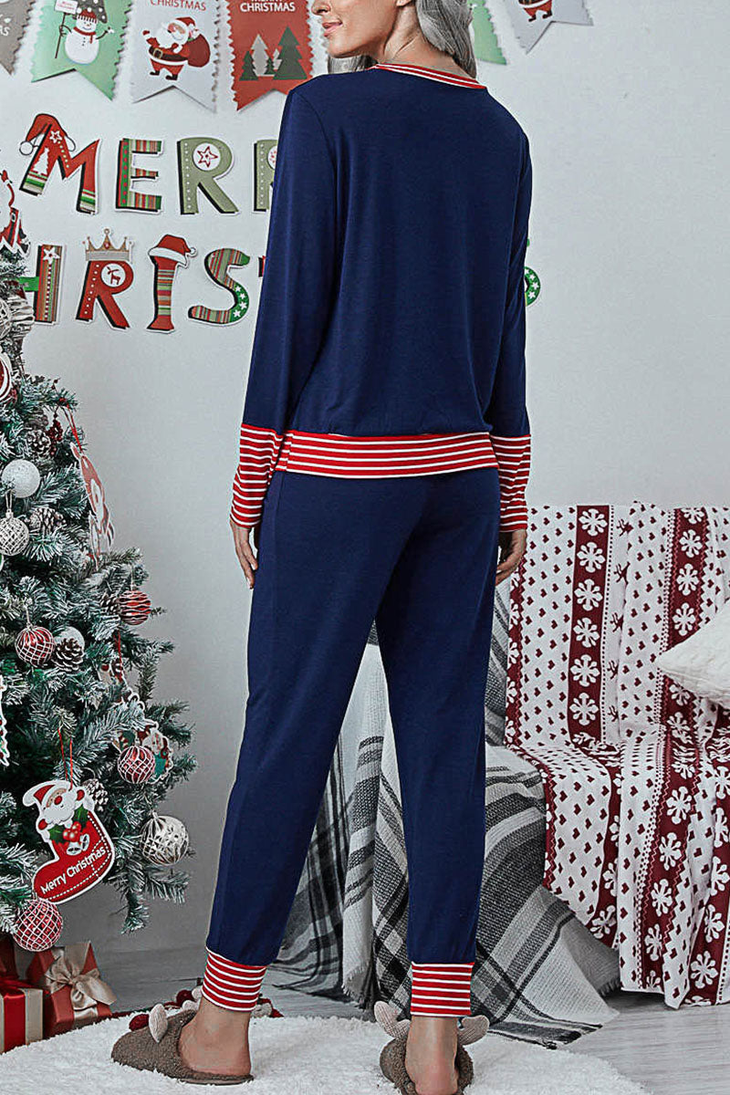 Conjunto de dos piezas con cuello redondo y estampado de patchwork de Fashion Living