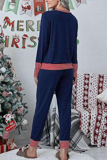 Conjunto de dos piezas con cuello redondo y estampado de patchwork de Fashion Living