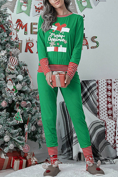 Conjunto de dos piezas con cuello redondo y estampado de patchwork de Fashion Living