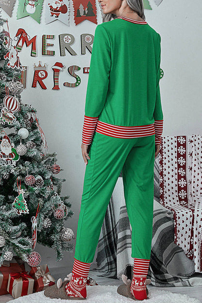 Conjunto de dos piezas con cuello redondo y estampado de patchwork de Fashion Living