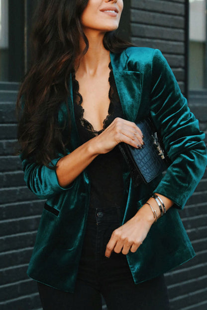 Prendas de abrigo informales con cuello en V y parches lisos (3 colores)