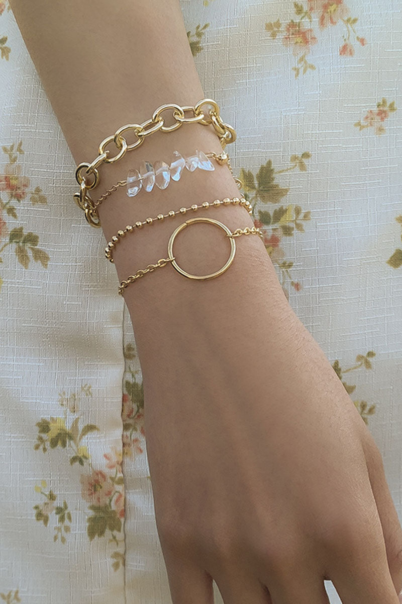 Pulseras de patchwork con diseño geométrico y liso de simplicidad de moda