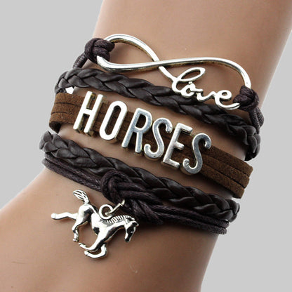 Pulseras de patchwork con letras de moda para uso diario