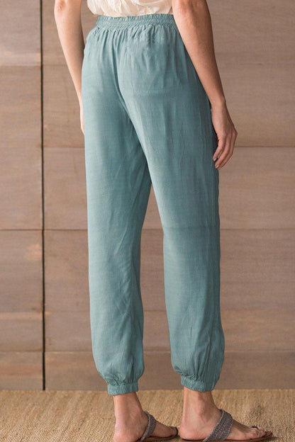 Pantalones de tubo de cintura alta rectos con abertura lateral lisa y casuales a la moda