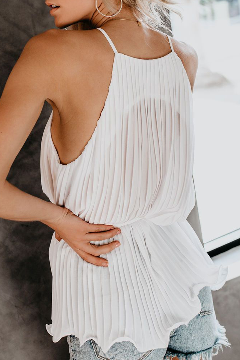 Tops de moda urbana con cuello redondo, lisos y con cinturón